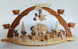 Vintage Erzgebirge Figurine Christmas schwibbogen or lichterbogen with 4 candles