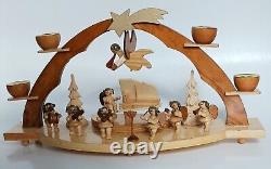 Vintage Erzgebirge Figurine Christmas schwibbogen or lichterbogen with 4 candles