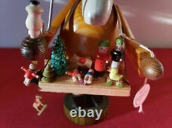 Vintage Erzgebirge Toy Wood Vendor Incense Burner Original Tags GDR Germany
