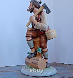 Vintage Fasold Stauch Lumberjack Porcelain Figurine Rare-Excellent Condition