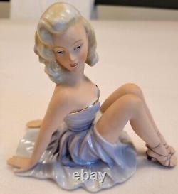 Vintage Fasold & Stauch Porcelain Sitting Dancer Figurine Figure Girl Germany