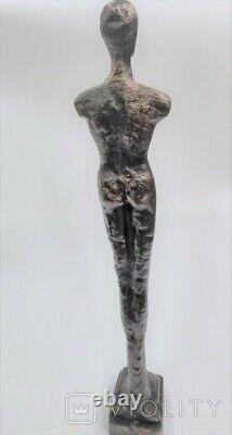 Vintage Figurine 2 Sculpture Statue Decor Cast Iron German Couple Rare Old 20th