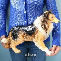 Vintage Figurine German GOEBEL COLLIE DOG UNDAMAGED! XXL! Porcelain Mid Century