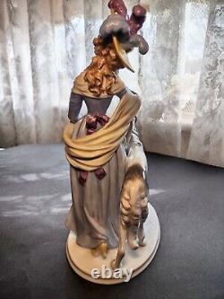 Vintage Figurine Rosenthal Germany Porcelain Elegant Lady With Her Borzoi Dog