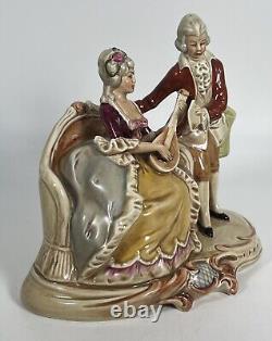 Vintage GDR Porcelain Couple Cording Figurine Made in Germany 9 X 8 Musictions