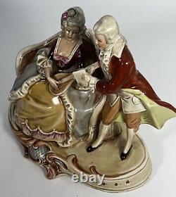 Vintage GDR Porcelain Couple Cording Figurine Made in Germany 9 X 8 Musictions