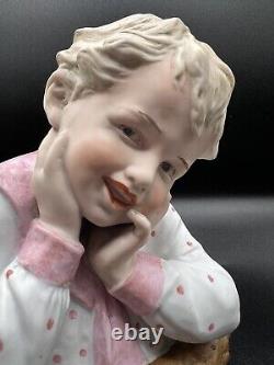 Vintage Gebruder Heubach-German Bisque-Piano Baby Young Child/Boy Bust 7