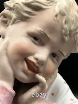 Vintage Gebruder Heubach-German Bisque-Piano Baby Young Child/Boy Bust 7