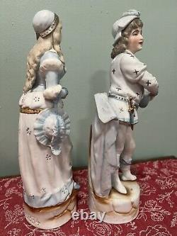 Vintage Gebruder Heubach German Porcelain Bisque Figurine Serenade Couple 5334