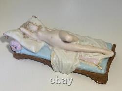 Vintage German Bisque Piano Doll Reclining Nude with Markings -Perfect Condition