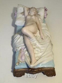 Vintage German Bisque Piano Doll Reclining Nude with Markings -Perfect Condition