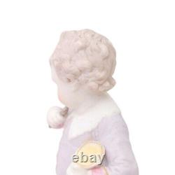 Vintage German Bisque Porcelain Figurine Boy With Spoon & Cup Hand-Painted 8