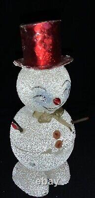 Vintage German Candy Container Snowman With Red Top Hat