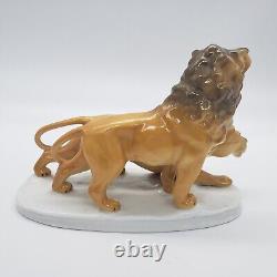 Vintage German Carl Scheidig Lion & Lioness Porcelain Figurine 7331