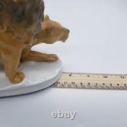 Vintage German Carl Scheidig Lion & Lioness Porcelain Figurine 7331