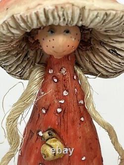 Vintage German Ceramic Muscaria Mushroom Lady Figurines Lot Of 3 Rare