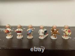 Vintage German Erzgebirge Wendt & Kuhn Set /6 Toy Angels 1 1/2 RARE