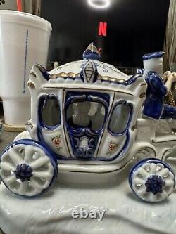 Vintage German KPMPorcelain HorseCarriage Princess Figurine Statue Group RARE