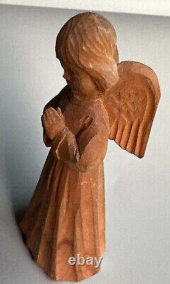 Vintage German Oberammergau Hand Carved Wood Christmas Angels Figurines set of 3