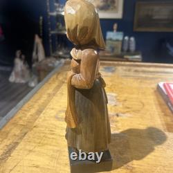 Vintage German Peasant Woman 11 Hand Carved Wood