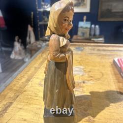 Vintage German Peasant Woman 11 Hand Carved Wood