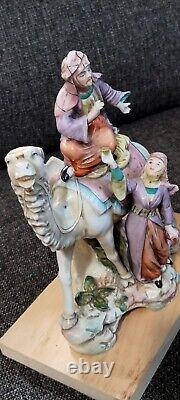 Vintage German Porcelain Figure. Camel And Bedouin Rayder Circa 1900