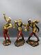 Vintage German Set Of 3 Morris Dancers Jesters Wood Figurines Rare 8