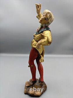 Vintage German Set of 3 Morris Dancers Jesters Wooden Figurines Rare 8