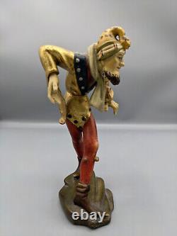 Vintage German Set of 3 Morris Dancers Jesters Wooden Figurines Rare 8