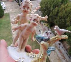 Vintage German Thuringia Scheidig Grafenthal Porcelain Figurine Birds Children