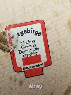 Vintage German VEB Expertic Erzgebirge RED CANDLEHOLDER w ANGELS & STAR Advent