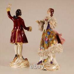 Vintage German porcelain lace figurine Volkstedt Dresden