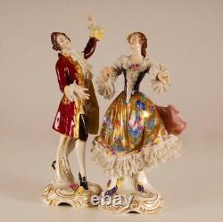 Vintage German porcelain lace figurine Volkstedt Dresden