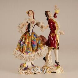 Vintage German porcelain lace figurine Volkstedt Dresden