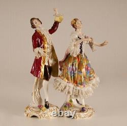 Vintage German porcelain lace figurine Volkstedt Dresden