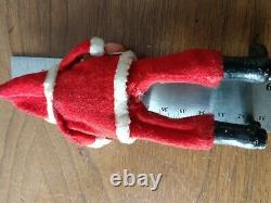 Vintage German stick leg horse + clay faced Santa