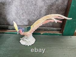 Vintage Germany Bird Porcelain Pheasant Figurine Karl ENS Hand Painted