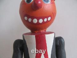 Vintage Germany Halloween Pumpkin Man with Hat & Arms Paper Mache Candy Container