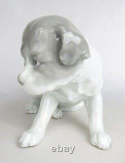 Vintage Germany Heubach Porcelain Pensive St. Bernard Puppy Dog 8 Figurine