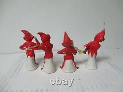 Vintage Germany Porcelain Christmas Snowbaby 4 Piece Elf Band