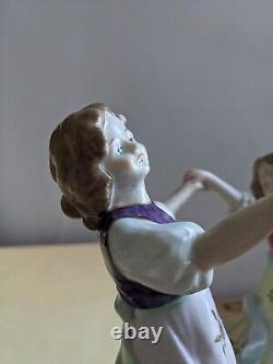Vintage Germany Scheibe Alsbach Porcelain Figurine Dancing Girls Rare 7 Marked