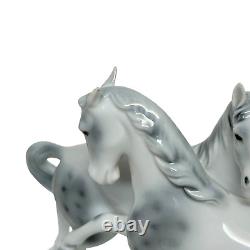 Vintage Gerold Porzellan Bavaria Two Horses Porcelain Figurine Sculpture