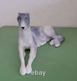 Vintage Gerold Porzellan resting Borzoi figurine, ab. 9 L, from 2-4 W