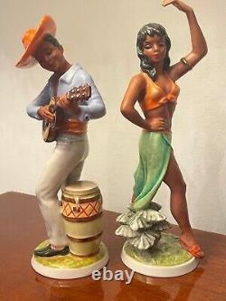 Vintage Goebel (2) Island Dancers 9 porcelain Figurines W Germany 1968