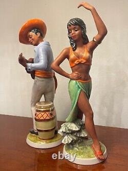Vintage Goebel (2) Island Dancers 9 porcelain Figurines W Germany 1968
