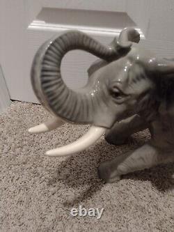 Vintage Goebel Elephant Figurine Porcelain West Germany Large 17 Rare