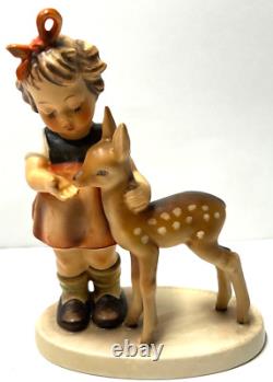 Vintage Goebel Hummel Figurine Girl Deer Friends 1947 #136/ 1 Tmk 4 W Germany