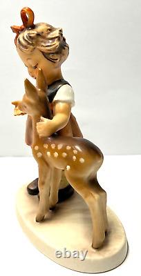 Vintage Goebel Hummel Figurine Girl Deer Friends 1947 #136/ 1 Tmk 4 W Germany