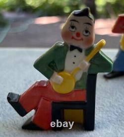 Vintage Goebel Jazz Band Man Place Card Holder Bud Vase Figurine Banjo