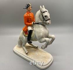 Vintage Goebel Lipizzan Dressage Horse Stallion Rider Porcelain Figurine GF 138